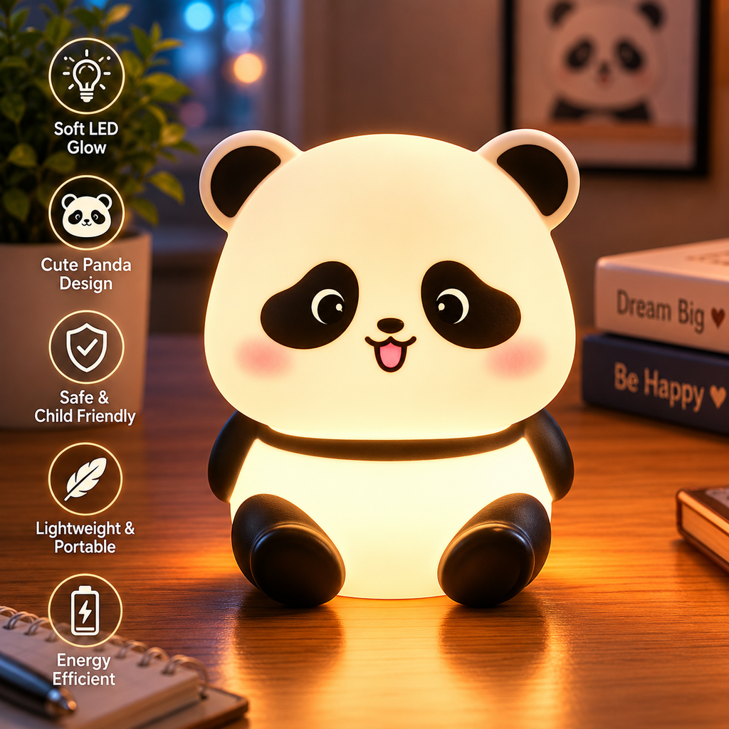 Cute Mini Panda Night Light Lamp (1 Pc)