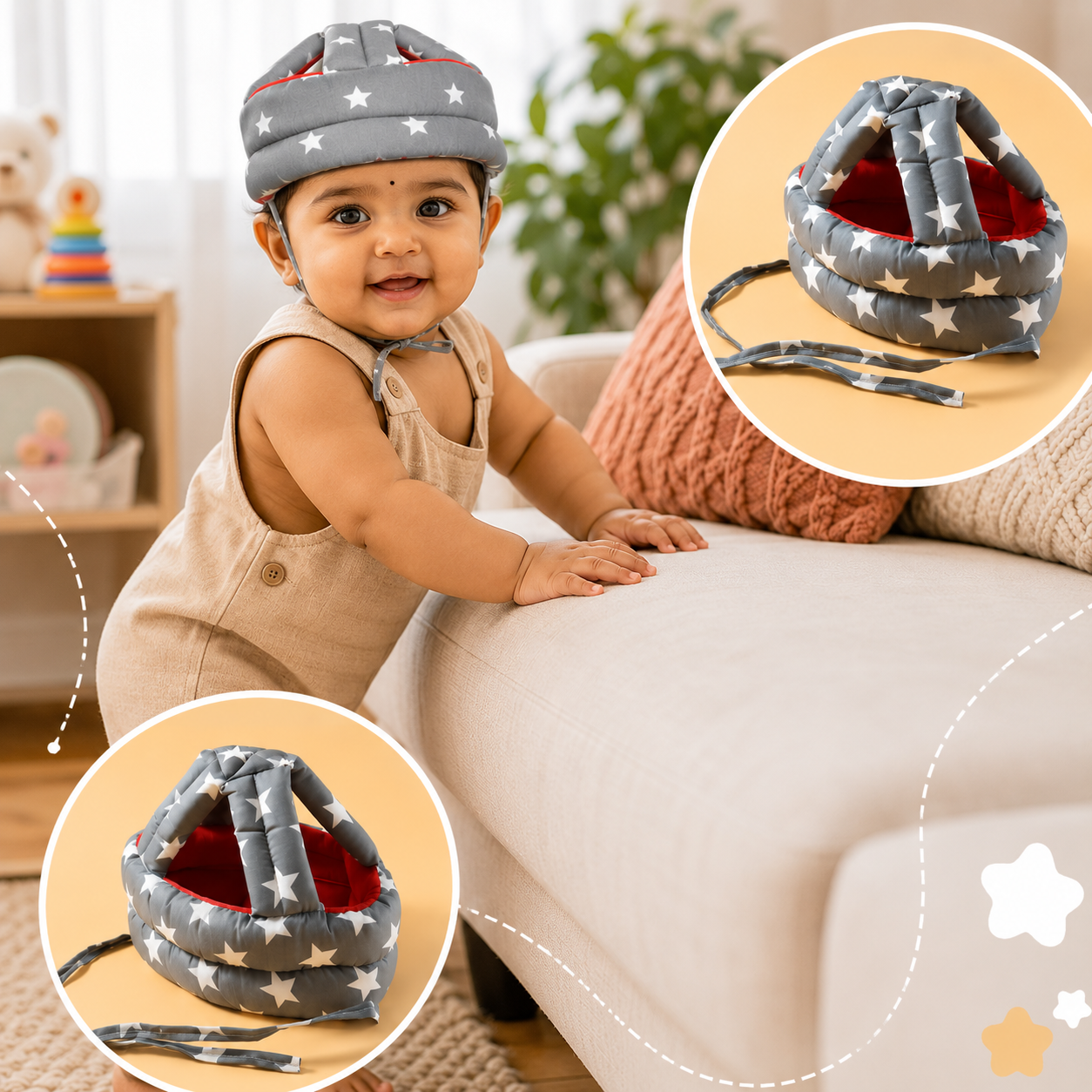 Baby Safety Helmet For Head Protection During Crawling (1 Pc)